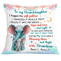 Personalized Mom Grandma Elephant Pillow JR55 30O24 thumb 1