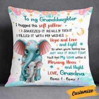 Personalized Mom Grandma Elephant Pillow JR55 30O24 thumb 1
