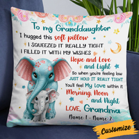 Personalized Mom Grandma Elephant Pillow JR55 30O24 thumb 1
