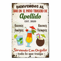 Personalized Backyard Bar Proudly Serving Patio Interior Spanish Poster DB278 30O47 thumb 1