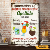 Personalized Backyard Bar Proudly Serving Patio Interior Spanish Poster DB278 30O47 thumb 1