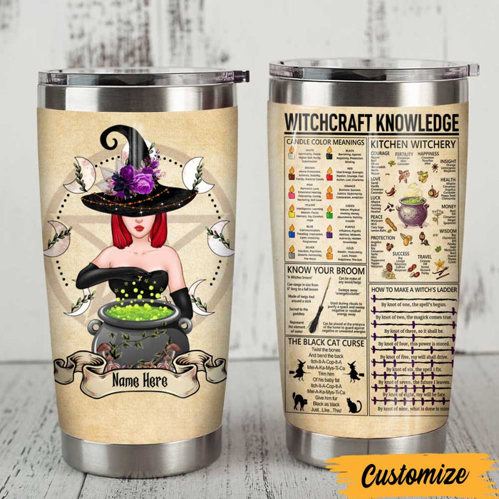 Personalized Witchcraft Knowledge Witch Steel Tumbler JR51 81O47 1