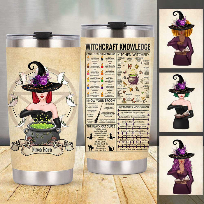 Personalized Witchcraft Knowledge Witch Steel Tumbler JR51 81O47 1