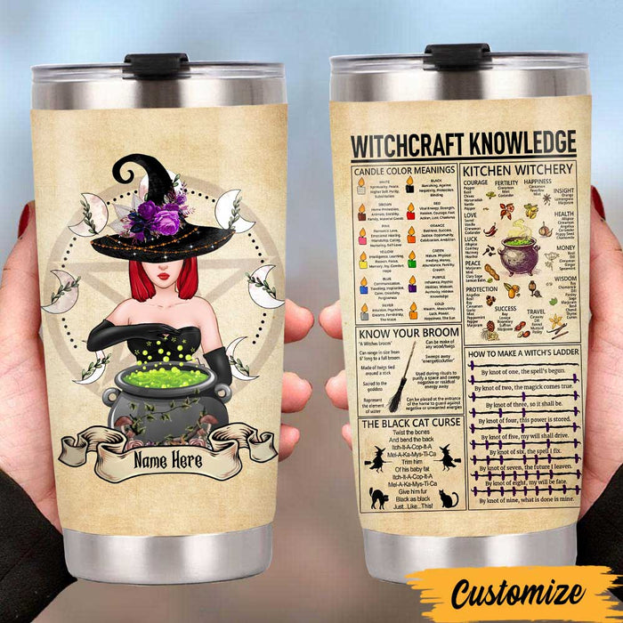 Personalized Witchcraft Knowledge Witch Steel Tumbler JR51 81O47 1