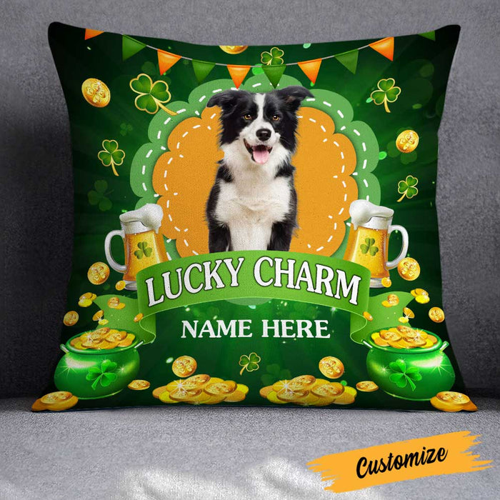 Personalized Patrick's Day Dog Photo Pillow JR53 23O23 1