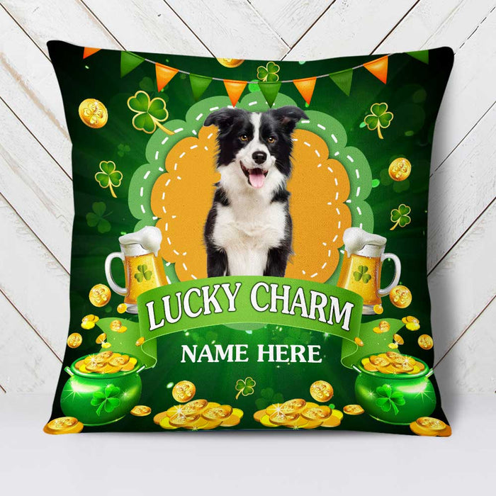 Personalized Patrick's Day Dog Photo Pillow JR53 23O23 1