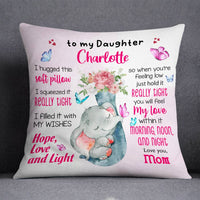Personalized Daughter Elephant Pillow JR64 24O66 thumb 1