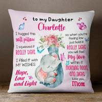 Personalized Daughter Elephant Pillow JR64 24O66 thumb 1