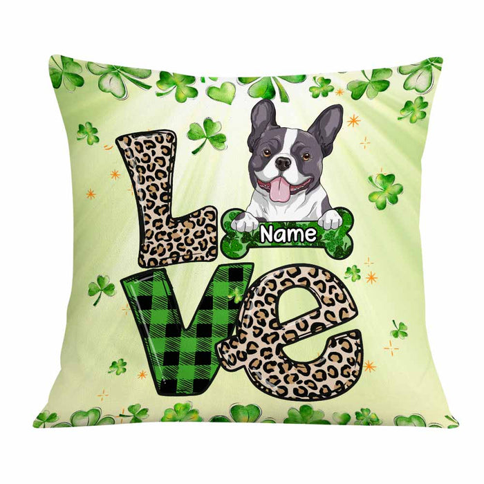 Personalized Happy Patrick's Day Dog Pillow JR69 95O58 1
