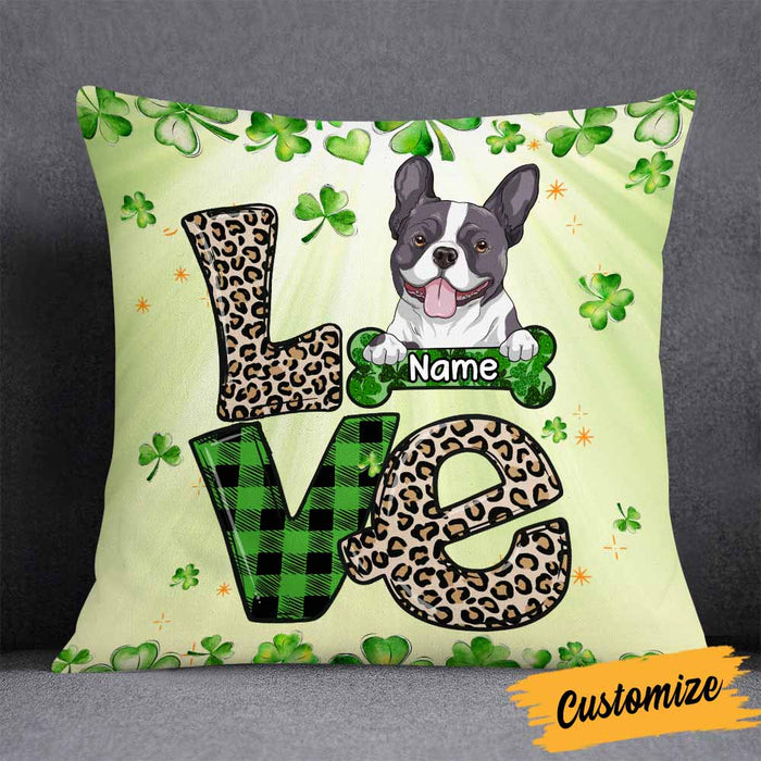Personalized Happy Patrick's Day Dog Pillow JR69 95O58 1