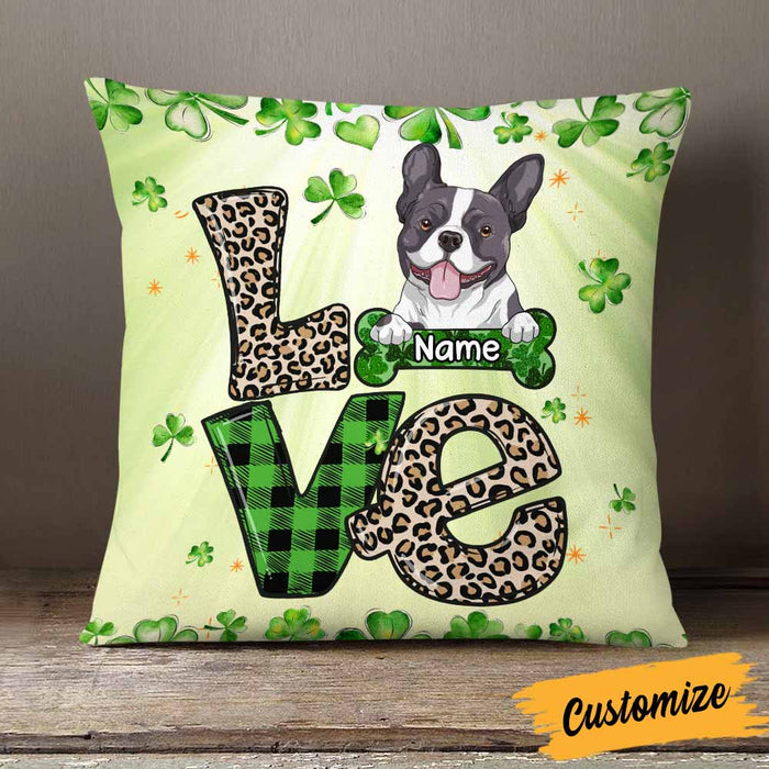 Personalized Happy Patrick's Day Dog Pillow JR69 95O58 1