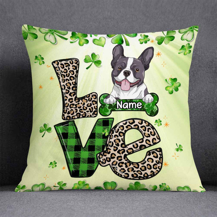 Personalized Happy Patrick's Day Dog Pillow JR69 95O58 1