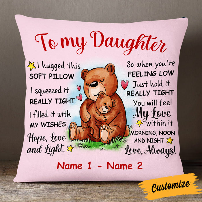 Personalized Mom Grandma Daughter Granddaughter Bear Pillow JR61 87O53 1