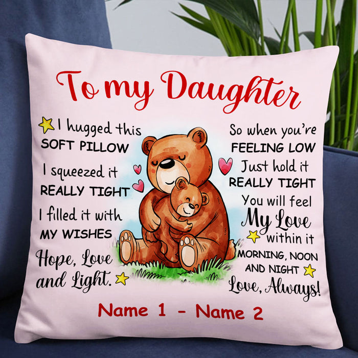 Personalized Mom Grandma Daughter Granddaughter Bear Pillow JR61 87O53 1