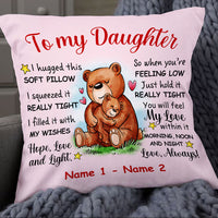 Personalized Mom Grandma Daughter Granddaughter Bear Pillow JR61 87O53 thumb 1
