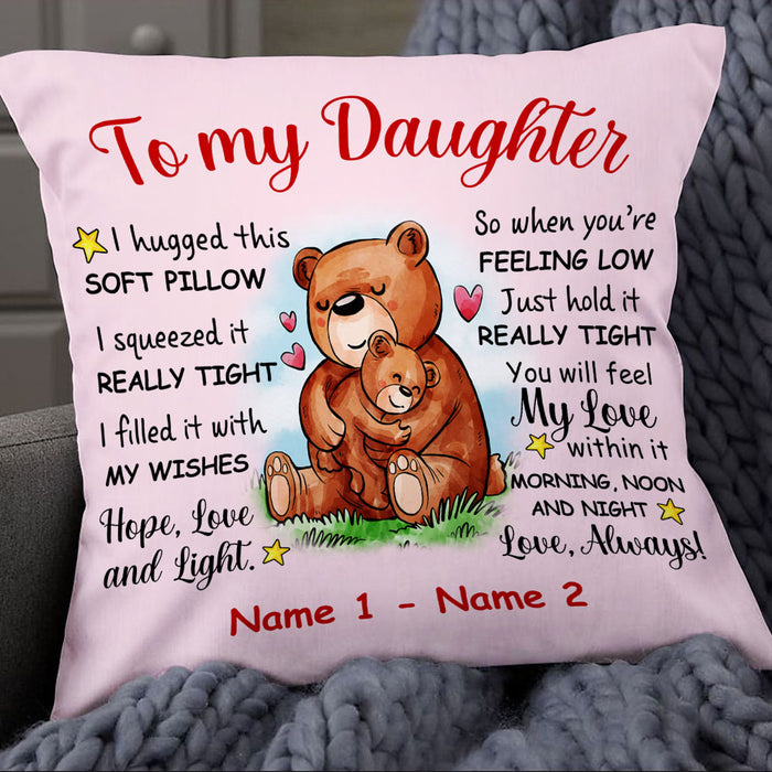 Personalized Mom Grandma Daughter Granddaughter Bear Pillow JR61 87O53 1