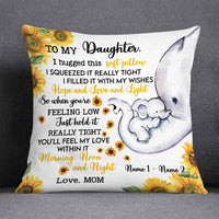 Personalized Mom Grandma Daughter Granddaughter Elephant Sunflower Pillow JR62 87O58 thumb 1
