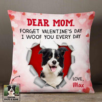 Personalized Dog Valentine Dog Mom Photo Pillow JR61 85O57 thumb 1