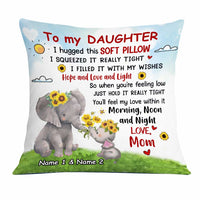 Personalized Elephant Mom Grandma To Daughter Granddaughter Son Grandson Hug This Pillow JR64 95O23 thumb 1