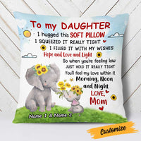Personalized Elephant Mom Grandma To Daughter Granddaughter Son Grandson Hug This Pillow JR64 95O23 thumb 1