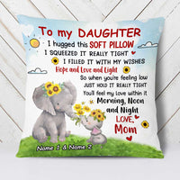 Personalized Elephant Mom Grandma To Daughter Granddaughter Son Grandson Hug This Pillow JR64 95O23 thumb 1