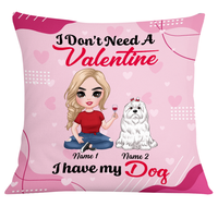 Personalized Dog Valentine Mom Pillow JR612 24O24 thumb 1