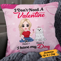 Personalized Dog Valentine Mom Pillow JR612 24O24 thumb 1