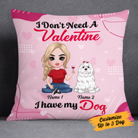 Personalized Dog Valentine Mom Pillow JR612 24O24 thumb 1