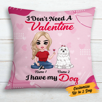 Personalized Dog Valentine Mom Pillow JR612 24O24 thumb 1