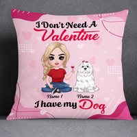 Personalized Dog Valentine Mom Pillow JR612 24O24 thumb 1