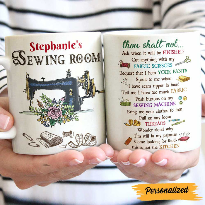 Personalized Sewing Room Rules Mug DB149 81O47 1