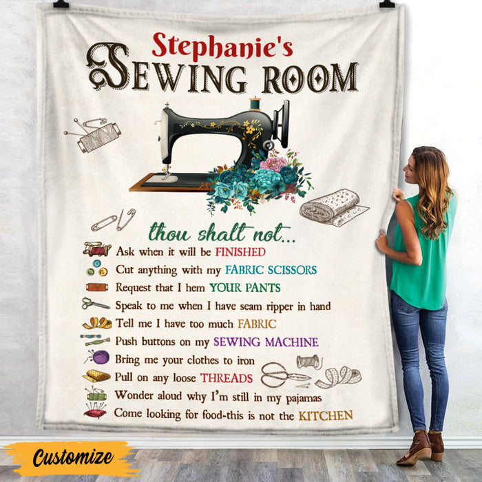 Personalized Sewing Room Rules Blanket DB149 81O47 1