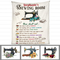 Personalized Sewing Room Rules Blanket DB149 81O47 thumb 1