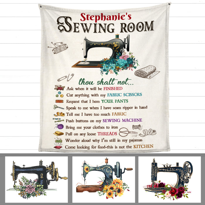 Personalized Sewing Room Rules Blanket DB149 81O47 1