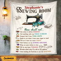 Personalized Sewing Room Rules Blanket DB149 81O47 thumb 1