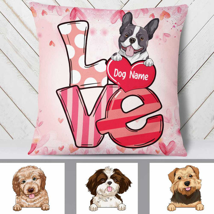 Personalized Dog Valentine Love Pillow JR73 30O34 1