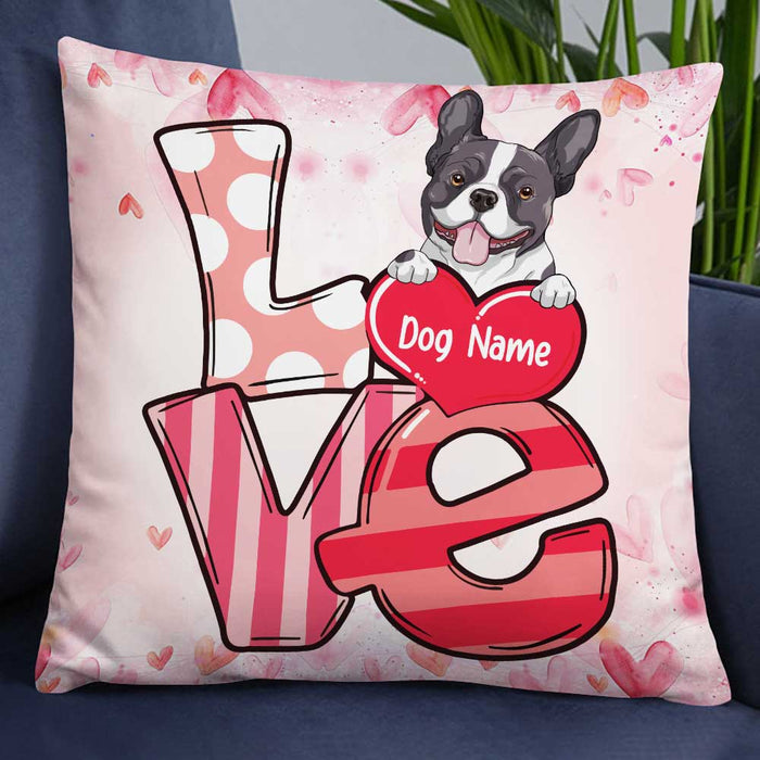 Personalized Dog Valentine Love Pillow JR73 30O34 1