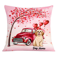 Personalized Dog Valentine Red Truck Pillow JR71 95O53 thumb 1