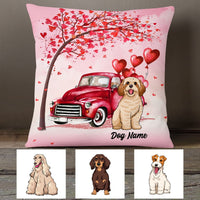 Personalized Dog Valentine Red Truck Pillow JR71 95O53 thumb 1