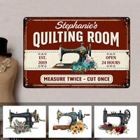 Personalized Indoor Decor Quilting Room Metal Sign JR66 81O47 thumb 1