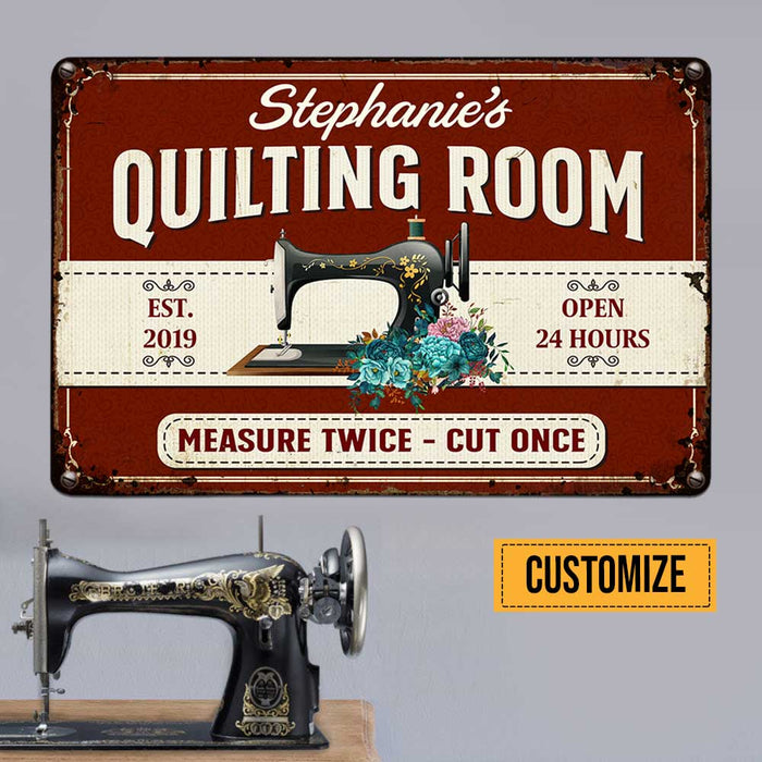 Personalized Indoor Decor Quilting Room Metal Sign JR66 81O47 1