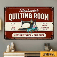 Personalized Indoor Decor Quilting Room Metal Sign JR66 81O47 thumb 1