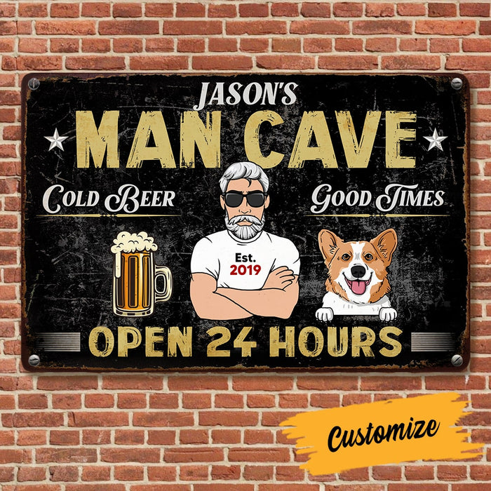 Personalized Indoor Decor Man Cave Dog Metal Sign JR63 81O53 1