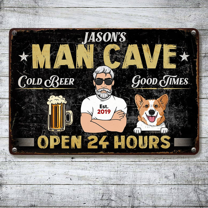 Personalized Indoor Decor Man Cave Dog Metal Sign JR63 81O53 1