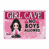 Personalized Girl Cave Dad Allowed Daughter Granddaughter Metal Sign JR67 81O58 1