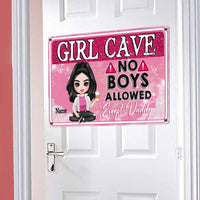 Personalized Girl Cave Dad Allowed Daughter Granddaughter Metal Sign JR67 81O58 thumb 1