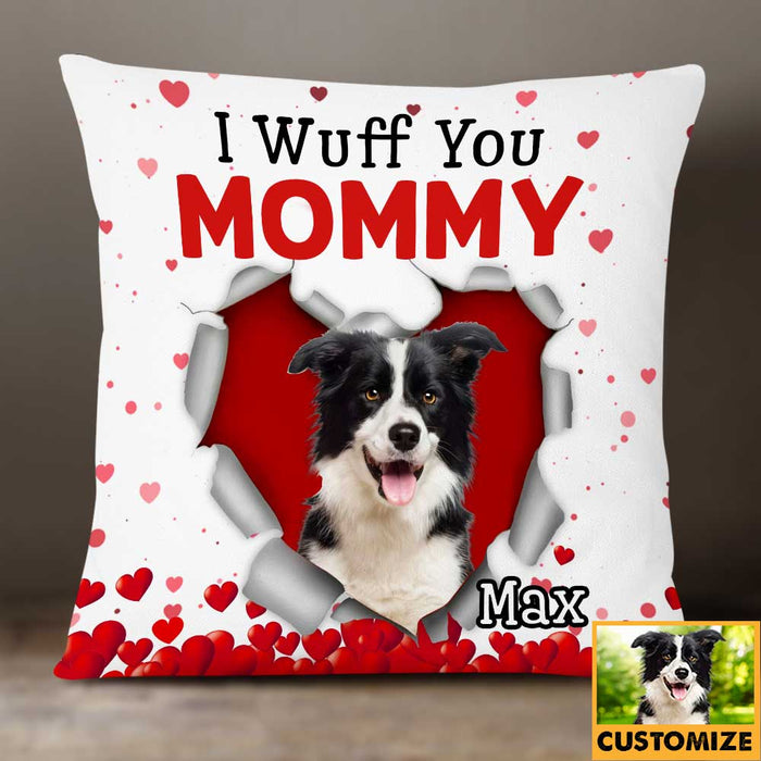 Personalized Photo Dog Valentine Heart Pillow JR72 95O34 1