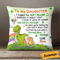 Personalized Dinosaur Patrick's Day Daughter Pillow JR74 95O58 thumb 1