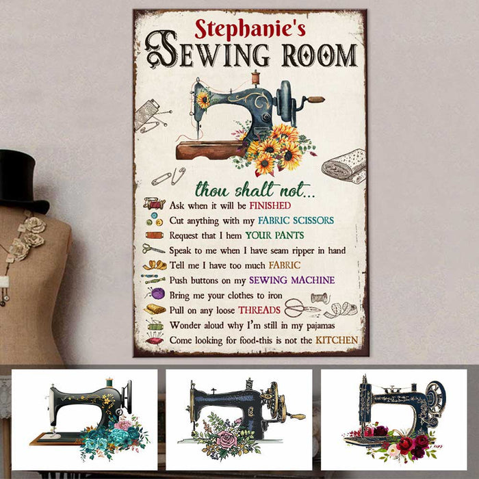 Personalized Indoor Decor Sewing Room Rules Poster JR38 81O47 1