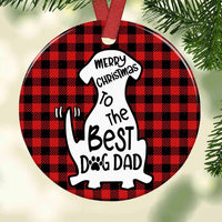 Dog Merry Christmas Circle Ornament NB23 26O57 thumb 1
